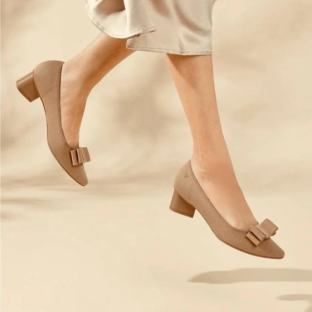 Vivaia NEW Titli Pro Square Point Toe Chunky Block Heels In Espresso Women’s 9.5